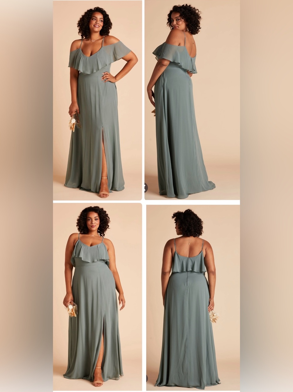 Birdy Grey Jane Convertible Dress Sea Glass Curve 2X With Slit - read descriptio